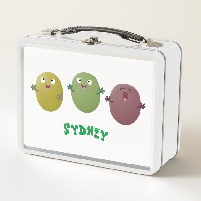 Lunch Box Jolie olives joyeux chantant dessin animé (Devant)