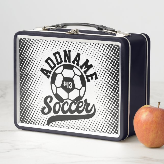 Lunch Box Joueur de football AJOUTER LE NOM Équipe de footba (En situation)