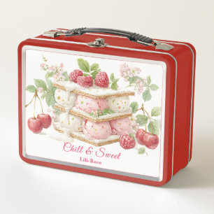 Lunch Box Jour du Sandwich de Crème Glacée Aquarelle