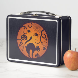 Lunch Box Joyeuse lanterne d'Halloween araignées et chauves-