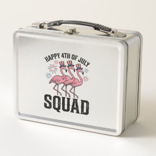 Lunch Box Joyeux 4 juillet Flamingo Squad Vector Design_1