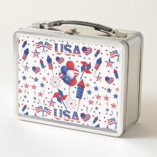 Lunch Box Joyeux 4 juillet Red Blue Cute Party
