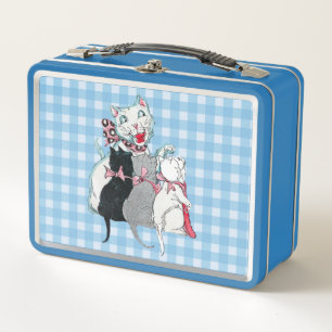Lunch Box Joyeux Chat Mère Blanche Trois Chatons Plaid