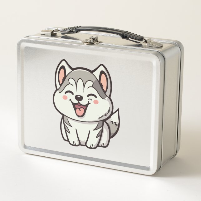 Lunch Box Joyeux chien roux sibérien (Devant)