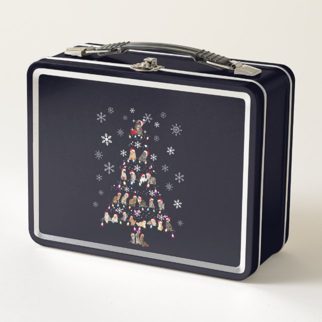 Lunch Box Joyeux Noël | Joli sapin de Noël en chats (Devant)
