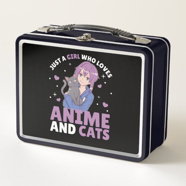 Lunch Box Juste Une Fille Qui Aime Anime Et Chats Coeur Mang (Devant)