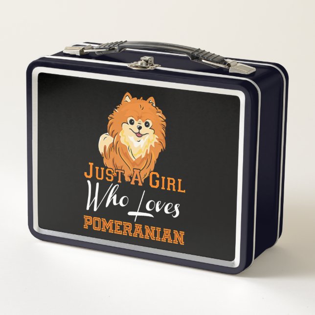 Lunch Box Juste Une Fille Qui Aime Le Cadeau Poméranien (Devant)
