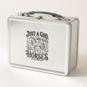 Lunch Box Juste une fille qui aime les chevaux dessin floral