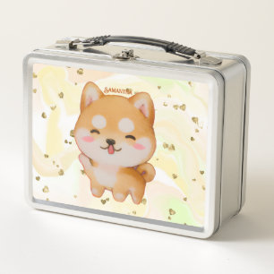 Lunch Box Kawaii Smiling Cartoon Style Shiba Inu