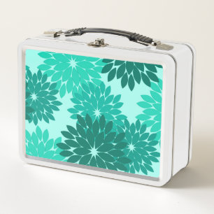 Lunch Box Kimono Floral moderne Imprimer, Turquoise, Turquoi