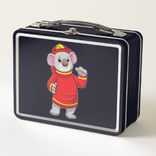 Lunch Box Koala as Firefighter with Helmet