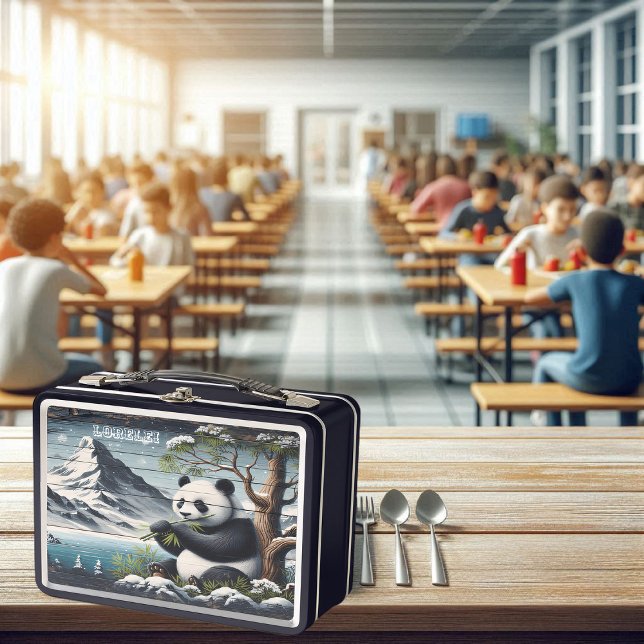 Lunch Box La tache isolée de Panda : Contentement du bambou (Créateur téléchargé)