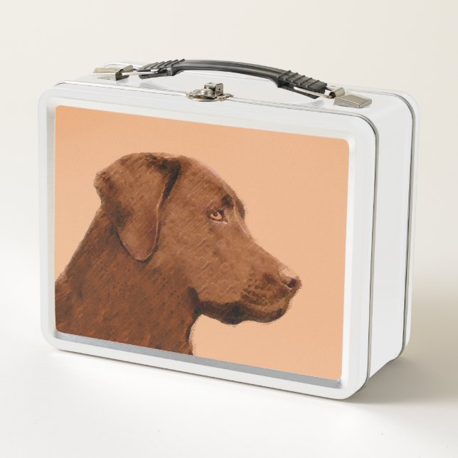 Lunch Box Labrador Retriever (Chocolat) Peinture - Chien Art (Devant)