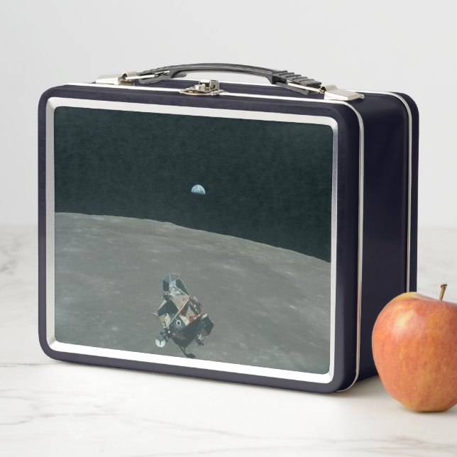 Lunch Box Lander lunaire Apollo et lever de terre sur la lun (En situation)