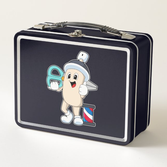 Lunch Box Laque pour coiffeur avec ciseaux (Devant)