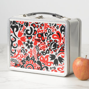 Lunch Box L'art populaire ukrainien motif floral abstact