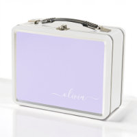 Lavande Purple Script Moderne Fille Monogramme Nom