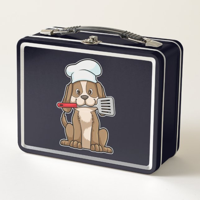 Lunch Box Le chien cuisinier avec le casquette et la spatule (Devant)