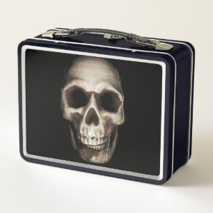 Lunch Box Le crâne humain Patiné sur le noir