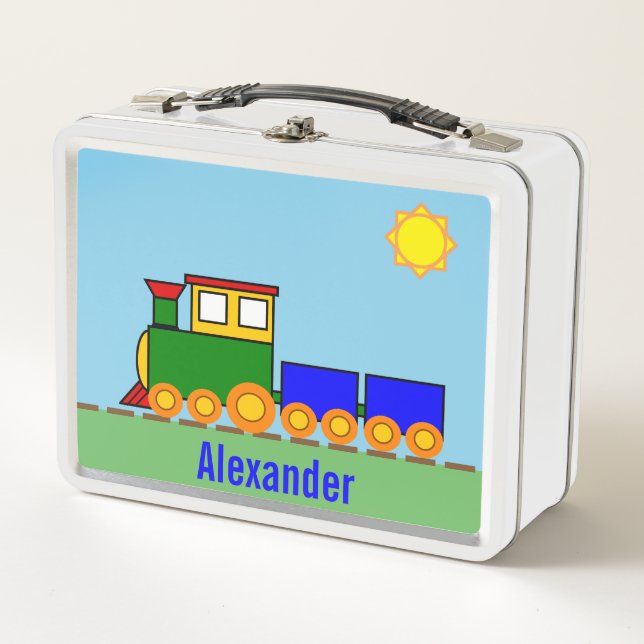 Lunch Box Le nom du garçon avec le train (Devant)