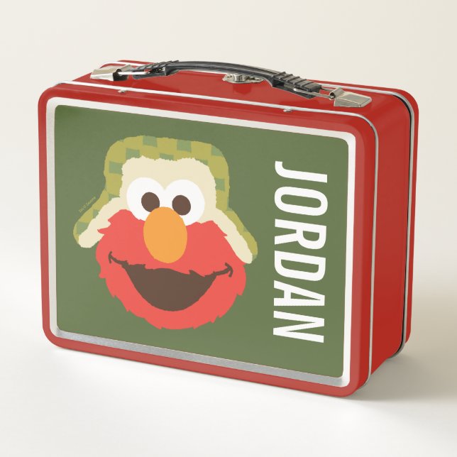 Lunch Box Le visage d'Elmo Woodland | Ajouter Votre Nom (Dos)