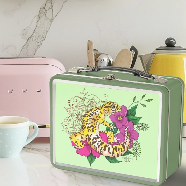 Lunch Box Léopard jaune Gecko Vert (Créateur téléchargé)