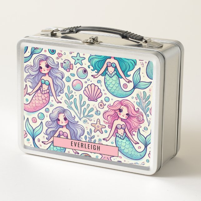 Lunch Box Les sirènes d'enfant personnalisées (Devant)