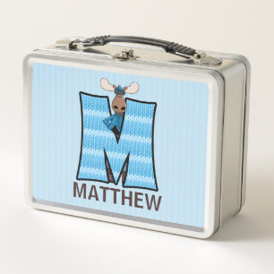 Lunch Box LETTRE MONOMOGRAPHIQUE MOOSE Bleue M Kids Métal Lu