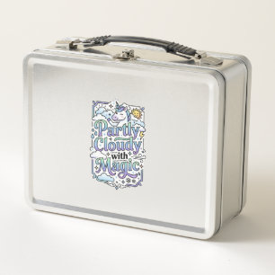 Lunch Box Licorne Partiellement Nuageux avec Vecteur Commerc