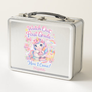 Lunch Box Licorne pastel aquarelle Kawaii de rentrée scolair