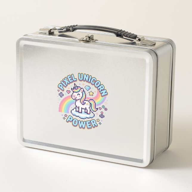 Lunch Box Licorne Pixel Licorne Puissance Conception Graphiq (Devant)