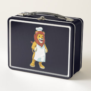 Lunch Box Lion as Cook with Chef Cooking apron