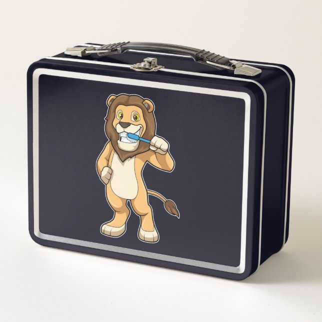Lunch Box Lion avec brosse à dents (Devant)