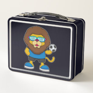 Lunch Box Lion comme joueur de football avec Soccer