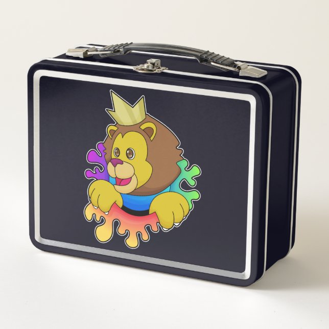 Lunch Box Lion roi avec couronne (Devant)