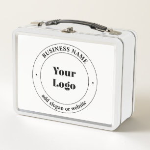 Lunch Box Logo d'entreprise et texte promotionnel   Blanc