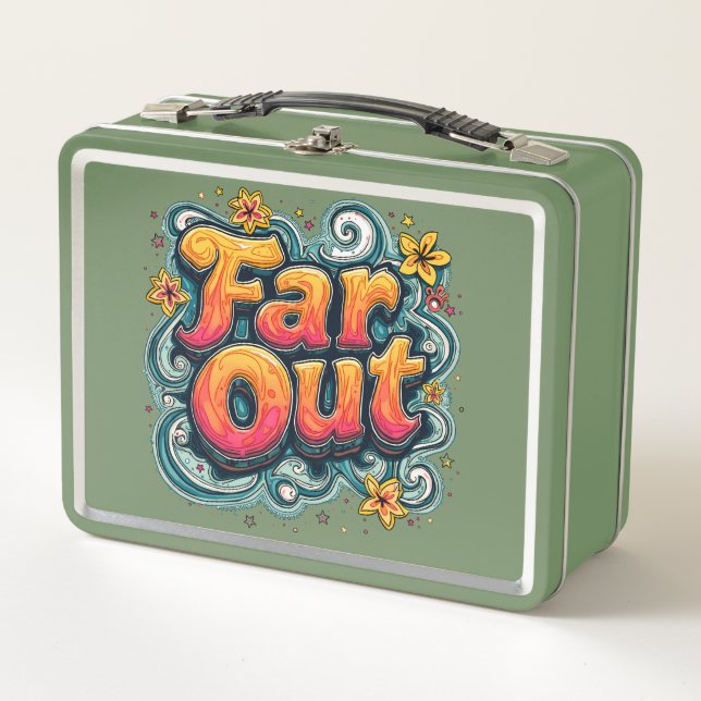 Lunch Box Loin Retro les années 70 Psychédélique Super Hippi (Devant)