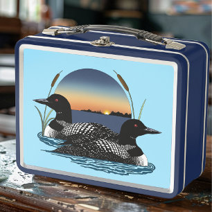 Lunch Box Lotus Couple coucher de soleil bleu