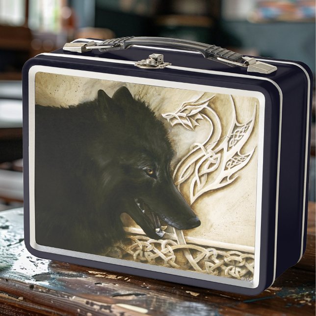 Lunch Box Loup noir celtique (Créateur téléchargé)