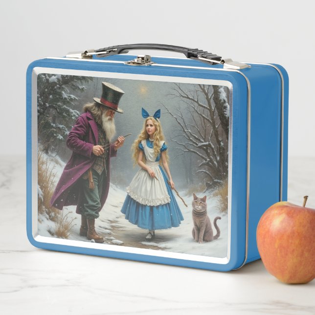 Lunch Box Lunette bleu Alice d'hiver (En situation)