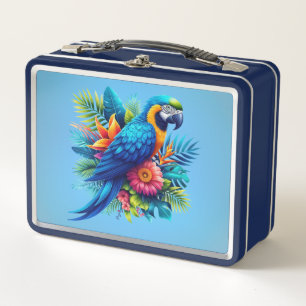 Lunch Box Macaw tropicale bleue et colorée
