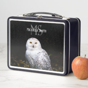 Lunch Box Magnifique monogramme personnalisé de nom de hibou