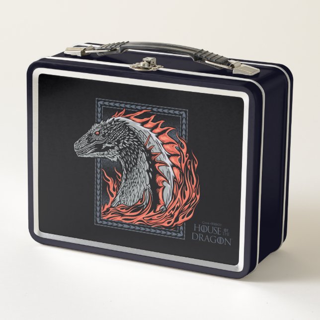 Lunch Box MAISON DU DRAGON | Profil de dragon en flammes (Devant)