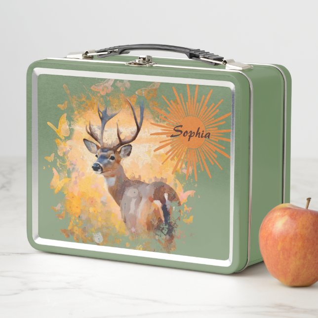 Lunch Box Majestic Deer in a Field of Wildflowers (En situation)