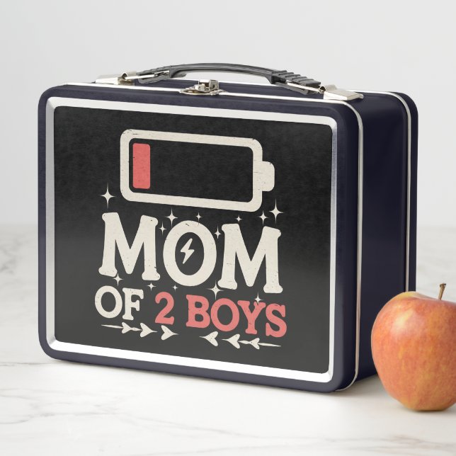 Lunch Box Maman De 2 Garçons Batterie basse Drôle Fête des M (En situation)