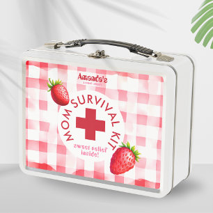 Lunch Box Maman Kit de survie fraise En vichy nouveau cadeau