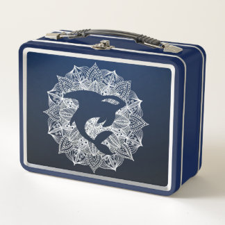 Lunch Box Mandala Circle Blue Killer Whale