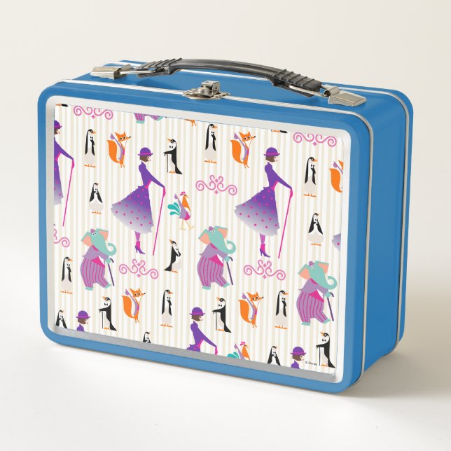 Lunch Box Mary Poppins et ses amis Motif rayé (Devant)
