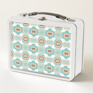 Lunch Box médaillon bleu/tan/marron coloré