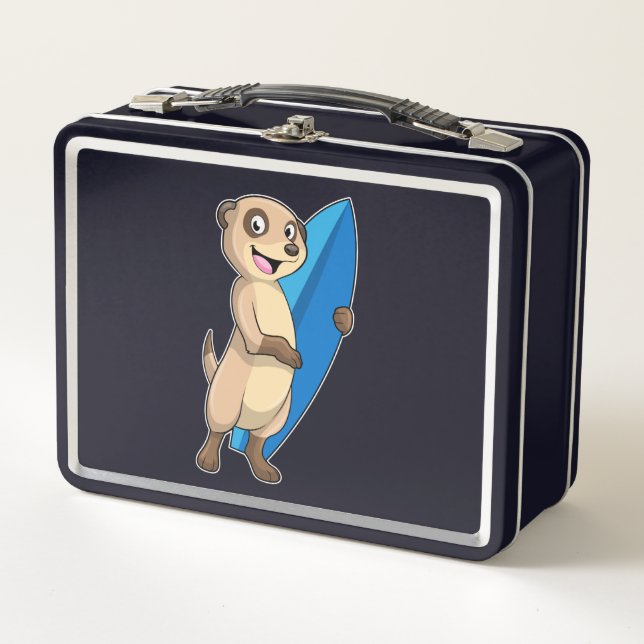 Lunch Box Meerkat comme surfeur avec Surfer (Devant)